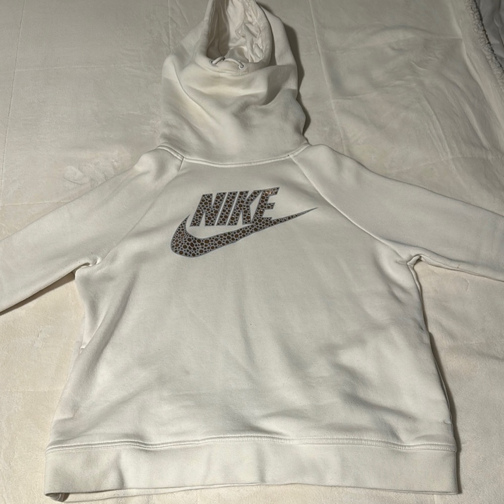 Nike White Hoodie with Logo
